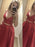 A-Line/Princess Sleeveless V-Neck Satin Floor-Length Two Piece Dresses - Prom Dresses