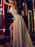 A-Line/Princess Sleeveless V-neck Sweep/Brush Train Ruffles Sequins Dresses - Prom Dresses
