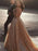 A-Line/Princess Spaghetti Straps Tulle Sequin Sleeveless Sweep/Brush Train Dresses - Prom Dresses