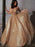 A-Line/Princess Spaghetti Straps Tulle Sequin Sleeveless Sweep/Brush Train Dresses - Prom Dresses