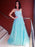 A-Line/Princess Spaghetti Straps Tulle Sleeveless Applique Sweep/Brush Train Dresses - Prom Dresses