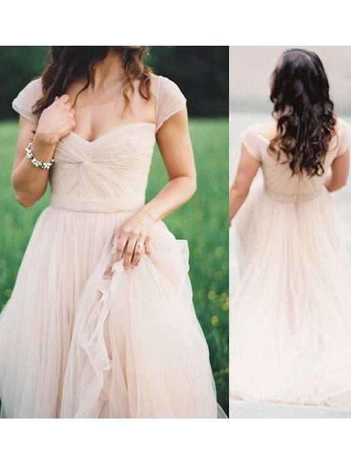 A-Line/Princess Sweetheart Sleeveless Floor-Length Ruched Chiffon Dresses - Prom Dresses