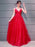 A-Line/Princess Tulle V-neck Floor-Length Applique Sleeveless Dresses - Prom Dresses