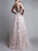 A-Line/Princess V-neck Floor-Length Tulle Sleeveless Applique Dresses - Prom Dresses