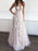 A-Line/Princess V-neck Floor-Length Tulle Sleeveless Applique Dresses - Prom Dresses