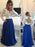 A-Line/Princess V-neck Long Sleeves Chiffon Floor-Length Pearl Dresses - Prom Dresses