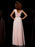 A-Line/Princess V-neck Short Sleeves Ruffles Long Chiffon Dresses - Prom Dresses