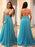 A-Line/Princess V-neck Sleeveless Beading Floor-Length Chiffon Plus Size Dresses - Prom Dresses