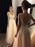 A-Line/Princess V-neck Sleeveless Floor-Length Applique Tulle Dresses - Prom Dresses