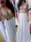 A-Line/Princess V-neck Sleeveless Floor-Length Beading Chiffon Dresses - Prom Dresses