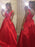 A-Line/Princess V-Neck Sleeveless Satin Sweep/Brush Train Dresses - Prom Dresses