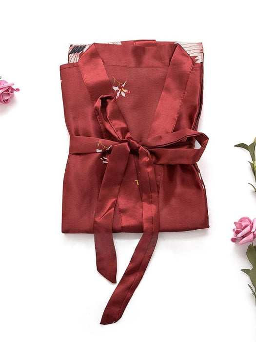 A| Non-personalized Wedding Gifts Bridesmaid Robes - M / Burgundy - robes