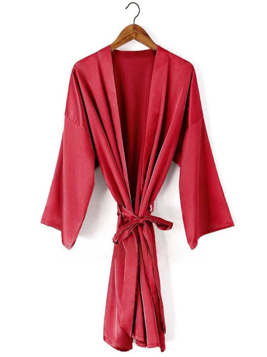 A| Personalized Wedding Gifts Bride Bridesmaid Robes - M / Red - robes