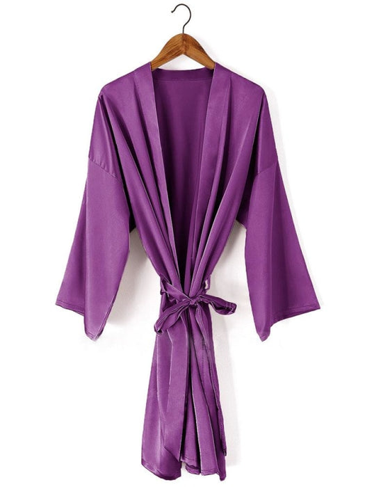 A| Personalized Wedding Gifts Bride Bridesmaid Robes - M / Grape - robes