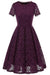 AA| Bridelily Womens Bridesmaid Street Dress Floral Lace Formal Swing Dress - lace dresses