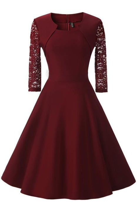 AA| Bridelily Womens Floral Lace Short Homecoming Dress - S / Burgundy - lace dresses