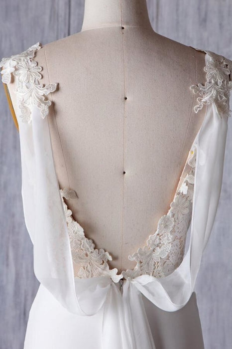 Affordable Ruffle Chiffon Sheath Wedding Dress - Wedding Dresses