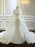 Amazing Long Sleeves High Collar Wedding Dresses with Train - White / Floor length - wedding dresses
