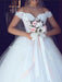 Amazing Off-the- Shoulder Lace Ball Gown Tulle Wedding Dresses - wedding dresses