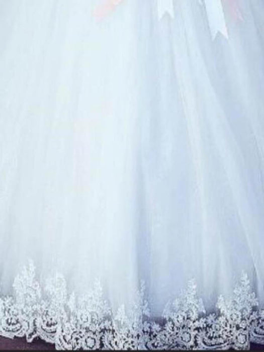 Amazing Off-the- Shoulder Lace Ball Gown Tulle Wedding Dresses - wedding dresses