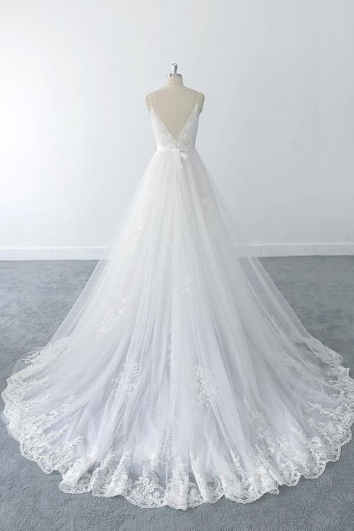 Amazing Ruffle Appliques Tulle A-line Wedding Dress - Wedding Dresses