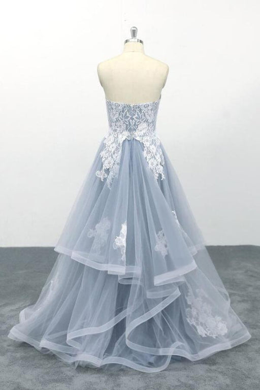 Amazing Strapless Lace Tulle A-line Wedding Dress - Wedding Dresses