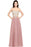 Appliques Cheap Long Prom Dresses Dusty Rose Evening Party Gown - Dusty Rose / US 2 - Prom Dress