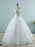 Appliques Lace-up Tulle Ball Gown Wedding Dresses - White / Floor Length - wedding dresses
