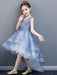 Flower Girl Dresses V-Neck Lace Sleeveless Asymmetrical Princess Silhouette Bows Kids Party Dresses