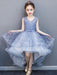 Flower Girl Dresses V-Neck Lace Sleeveless Asymmetrical Princess Silhouette Bows Kids Party Dresses