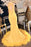 Attractive Yellow Halter Sleeveless Open Back Long Mermaid Prom Dresses - Prom Dresses