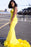 Attractive Yellow Mermaid Sleeveless Long Plus Size Prom Dresses - Prom Dresses