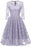 Autumn Elegant Office Lace Dress Women 3/4 Sleeve Dresses - Purple / S - lace dresses