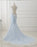 Awesome Fascinating Modest Baby Blue Sweep Train Lace Mermaid Evening Dresses Formal Dress With Applique - Prom Dresses