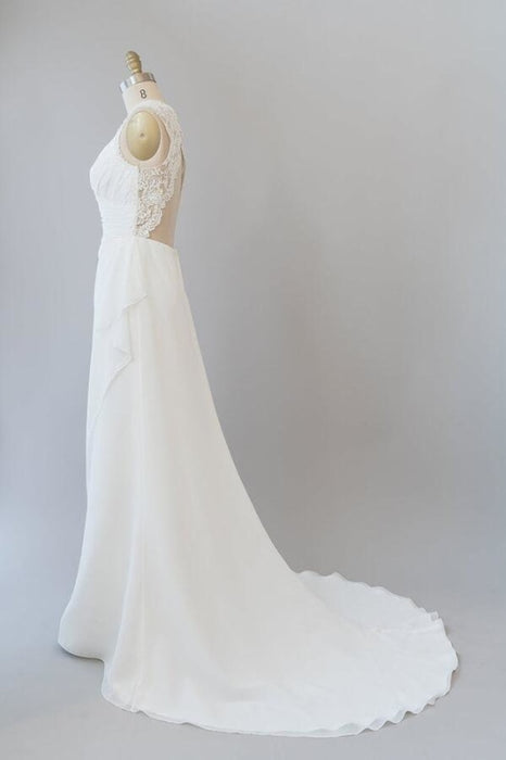 Awesome Ruffle Lace Chiffon Sheath Wedding Dress - Wedding Dresses