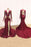 Awesome V-neck Long Sleeve High Slit Mermaid Prom Dress - Prom Dresses