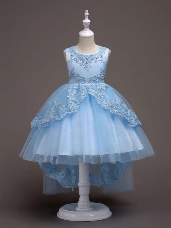 Tutu Princess Ball Gown Lace Tulle Baby 1st Birthday Party Wedding Flower Girl Dress