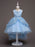 Flower Girl Dresses Baby Blue Lace Tulle Princess Tutu Embroidered Kids Ball Gown Dress