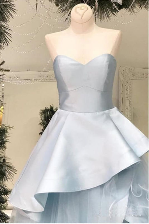 Baby Blue Layered Long A Line Evening Sweetheart Senior Prom Dress - Prom Dresses