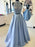 Ball Gown High Neck Sleeveless Floor-Length Applique Satin Two Piece Dresses - Prom Dresses