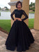 Ball Gown Long Sleeves Scoop Floor-Length Satin Beading Dresses - Prom Dresses