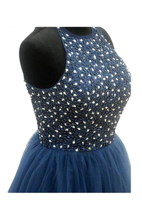 Ball Gown Navy Blue Prom Homecoming Dresses - Prom Dresses