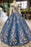 Ball Gown Prom Dresses Sheer Neck Long Sleeves Lace Up Back Sequins Appliques - Prom Dresses