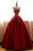 Ball Gown Red Floor-length Scoop Sleeveless rose applique Prom Elegant Formal Dresses - Prom Dresses