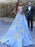 Ball Gown Sleeveless Off-the-Shoulder Applique Tulle Sweep/Brush Train Dresses - Prom Dresses