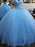 Ball Gown Sleeveless Off-the-Shoulder Sweep/Brush Train Lace Tulle Dresses - Prom Dresses