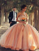 Ball Gown Sleeveless Strapless Beading Floor-Length Tulle Dresses - Prom Dresses