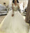 Ball Gown Sleeves V Neck Tulle Princess Long Wedding Dress - Wedding Dresses