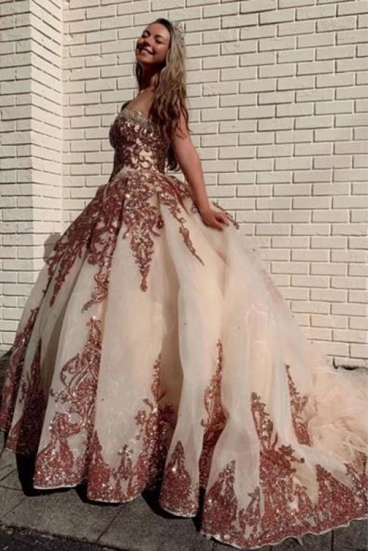 Long Sweetheart Organza Sweet Heart Cheap Evening Long Prom Dresses Ball Gown Online, PD0125