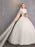 Ball Gown Wedding Dresses Off Shoulder Floor Length Tulle Lace Over Satin Half Sleeve Glamorous Illusion Detail with Lace 2020 \ Bell Sleeve